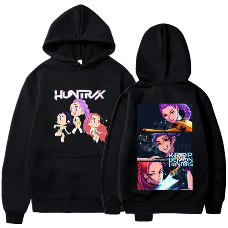 KPop デーモンハンターズパーカー原宿プルオーバートップス女性スウェット 2025 新しい映画プリント長袖ファッション女性ストリートウェア