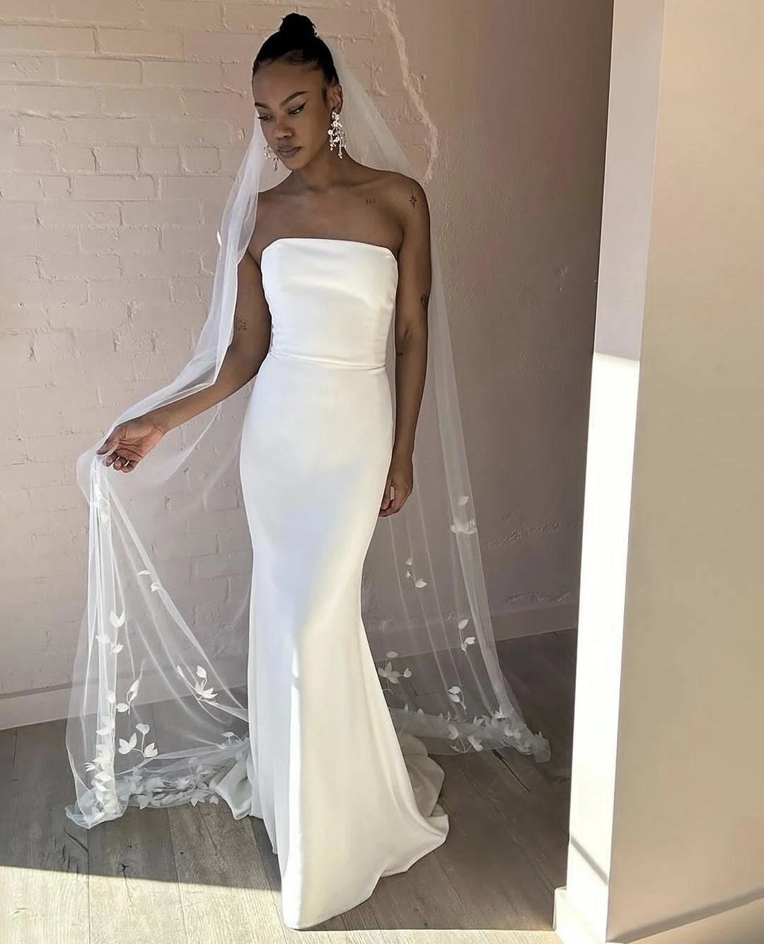 Beach Wedding Dress Strapless Mermaid Floor Length For Women Customize To Measures Charming Bridal Gowns Simple Beach Robe Marie