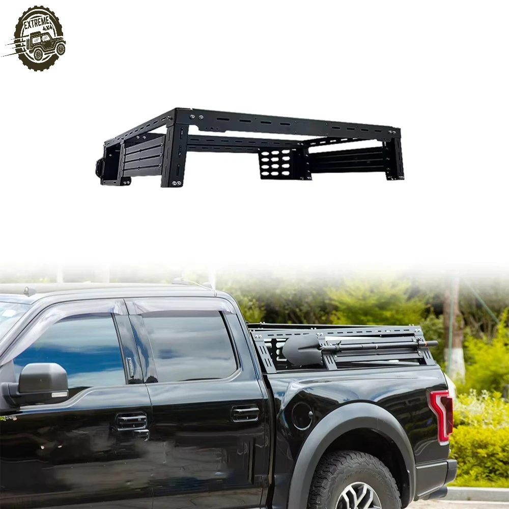 

Universal Adjustable Roll Bar Aluminium Alloy Carrier Cage Truck Bed Rack for ford F150 / Toyota Tundra / RAM1500 / RAM 1500 TRX