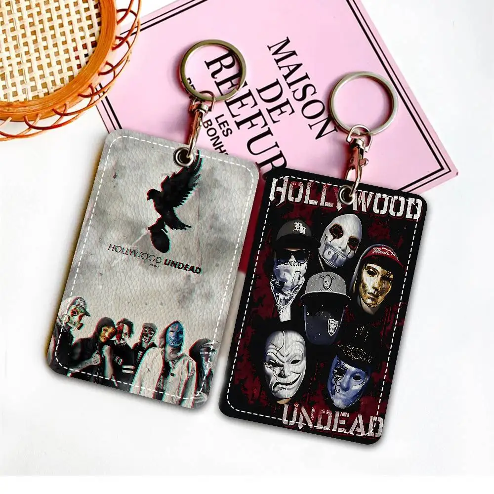 H-Hollywood Undead Singer Card Holders Student ID Card Protective Cover Cases Student Campus Access Cards Key Chain Anti-lost