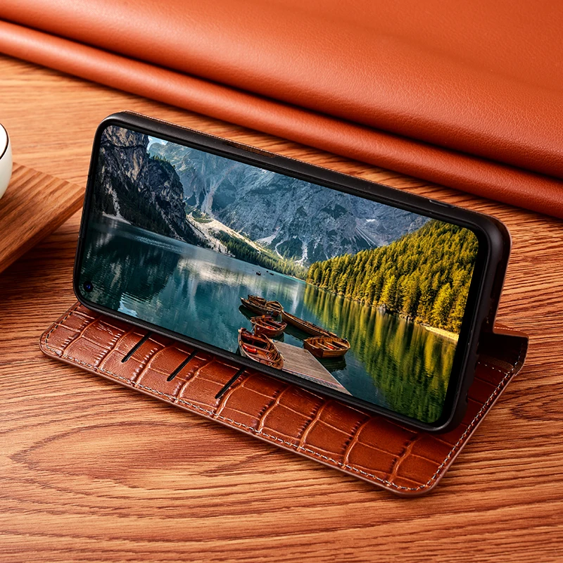 ل ممن لهم رينو 2 3 4 5 6 7 7Z SE برو زائد 4G 5G الخيزران عقدة نمط جلد طبيعي الوجه جراب هاتف جلد البقر مقاومة للخدش