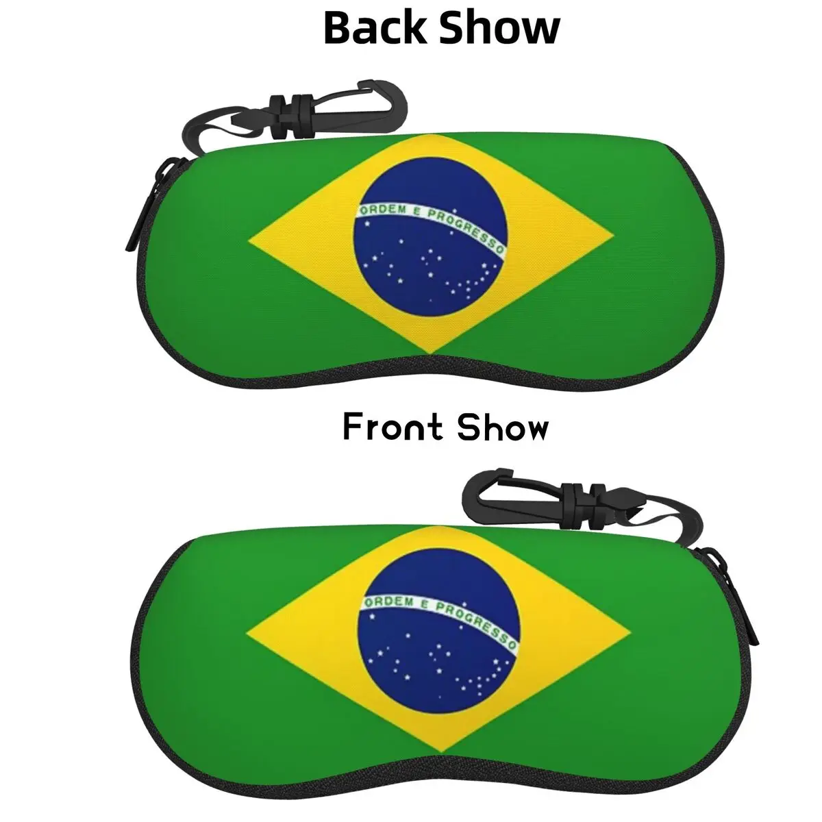 

Brazil National Flag Shell Glasses Case Portable Sunglasses Box Women Men Soft Eyeglasses Bag Pouch