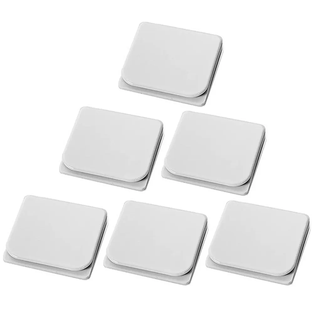 6Pcs Adhesive Shower Curtain Clips Windproof Bathroom Curtain Holders Splash Proof Self Stick Shower Liner Clips for Tub