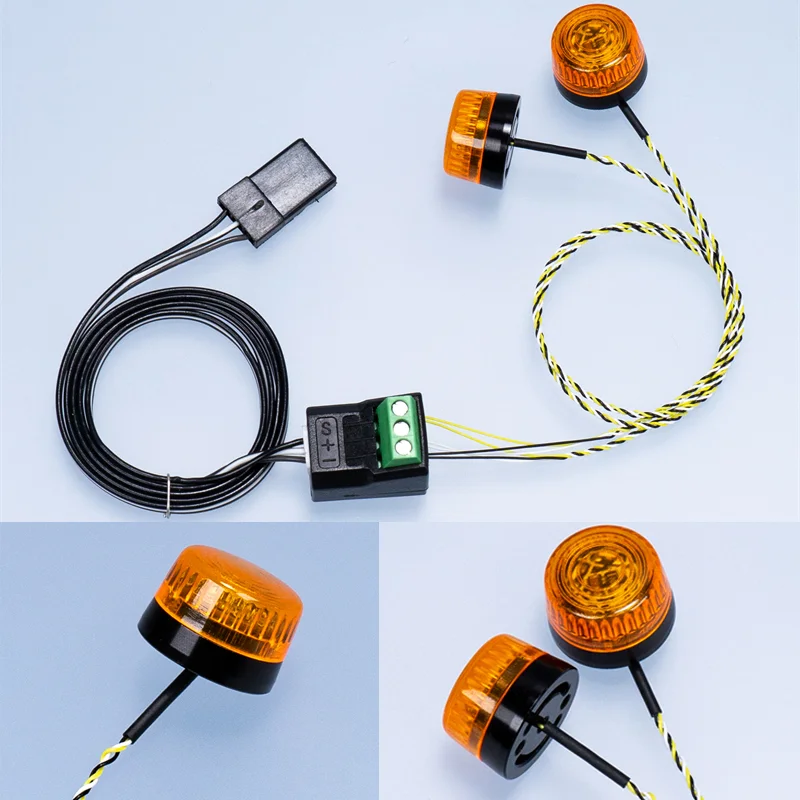LED 360 Degree Rotating Light RC Model Warning Light for 1/14 Tamiya RC Dump Truck SCANIA 770S R620 VOLVO BENZ Arocs MAN TGX Car