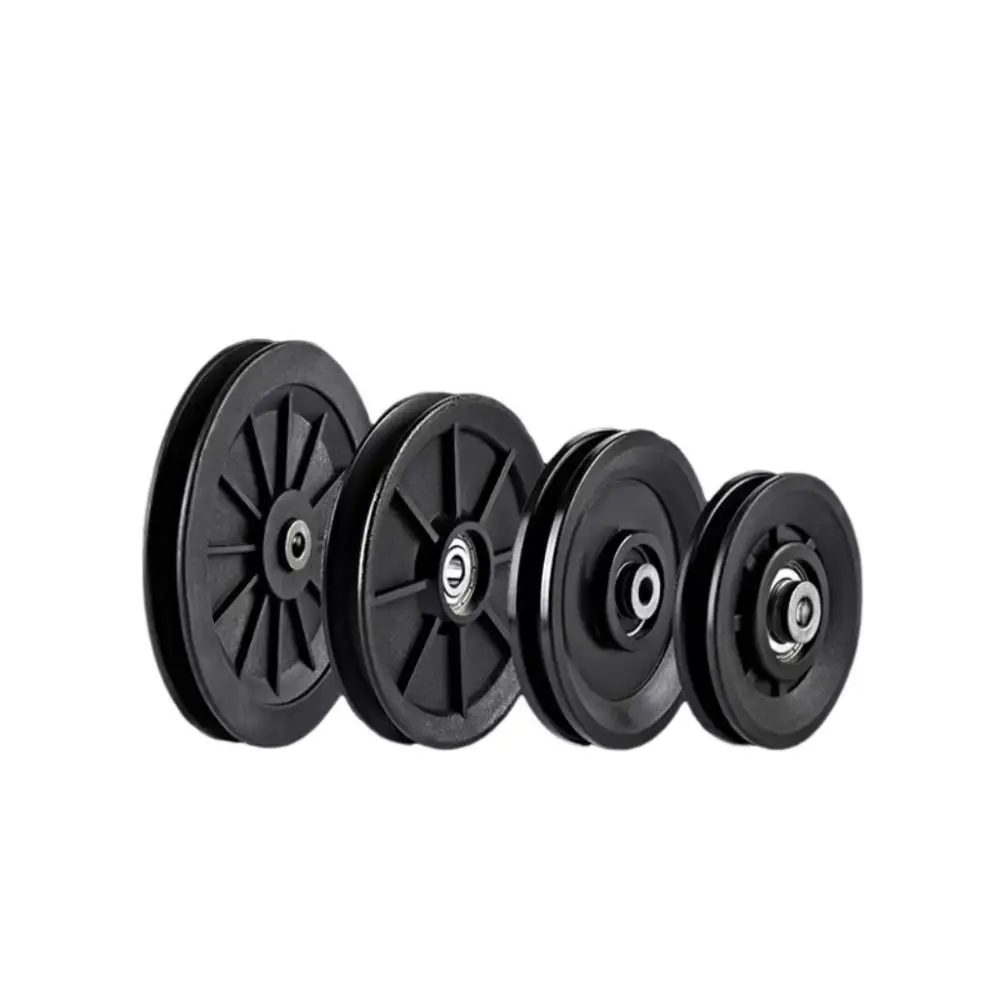 Fitness Equipment Parts Pulley Wheel Cable Machine Part Black Nylon Pulley Good Wear Resistance Light Weight Nylon Bearing