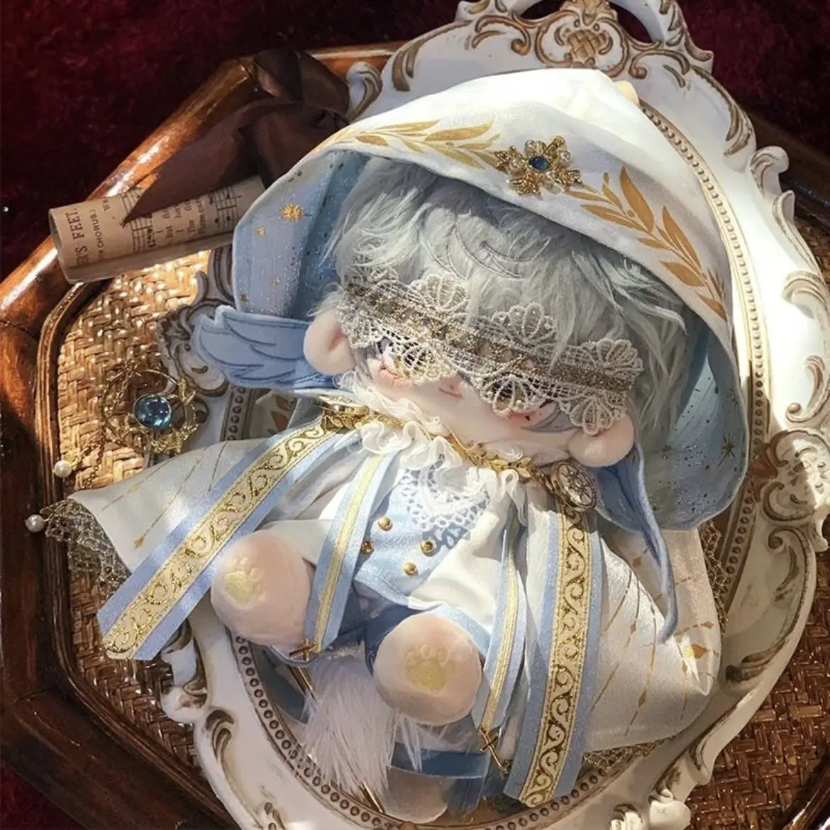 

20cm Plush Doll No Attribute Cotton Doll Clothes Wizard Style Magic Outfit Handsome Boys Prince Cosplay Costume Sets Xmas Gifts