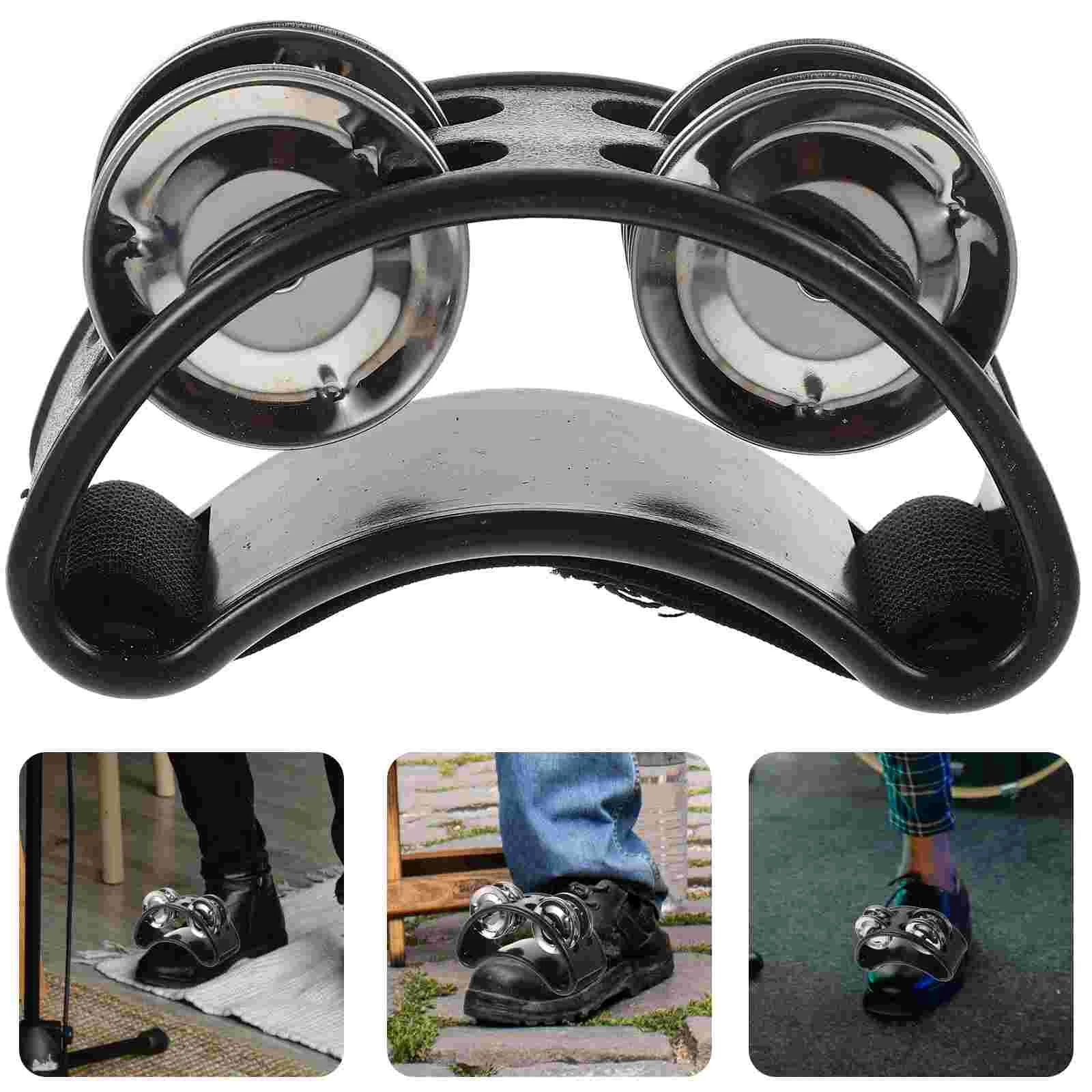 

Tambourine Foot Pedal Hand Drums for Adults Rattle The Bell Percussion Jingle Bells