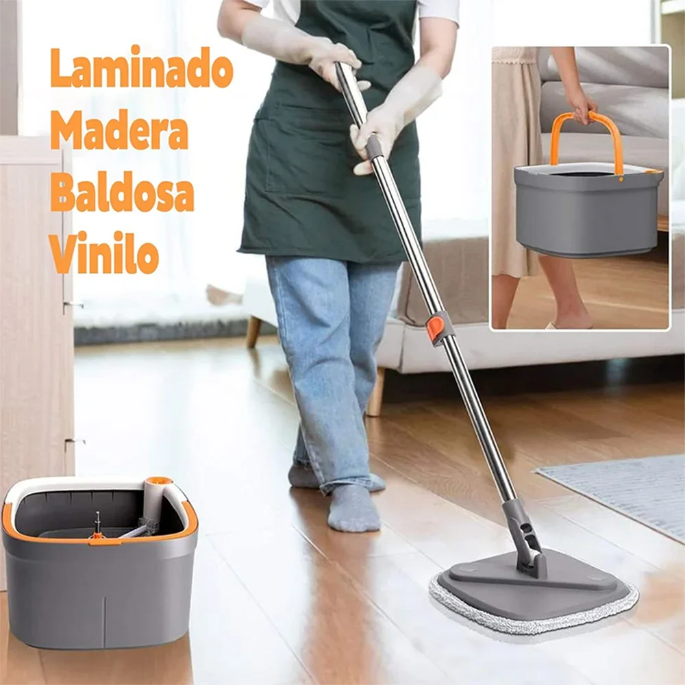 Lazy Floor Floating Mop Water Separation 360 Rotating Household Cleaning Mop Microfiber Spin Mop with Bucket Automatic Floor Mop