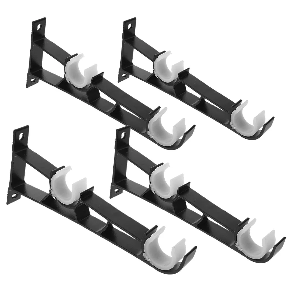 

Iron Curtain Rod Brackets Wall Mount Holders Supports Double Rod Hangers Decorative Accessories 4pcs