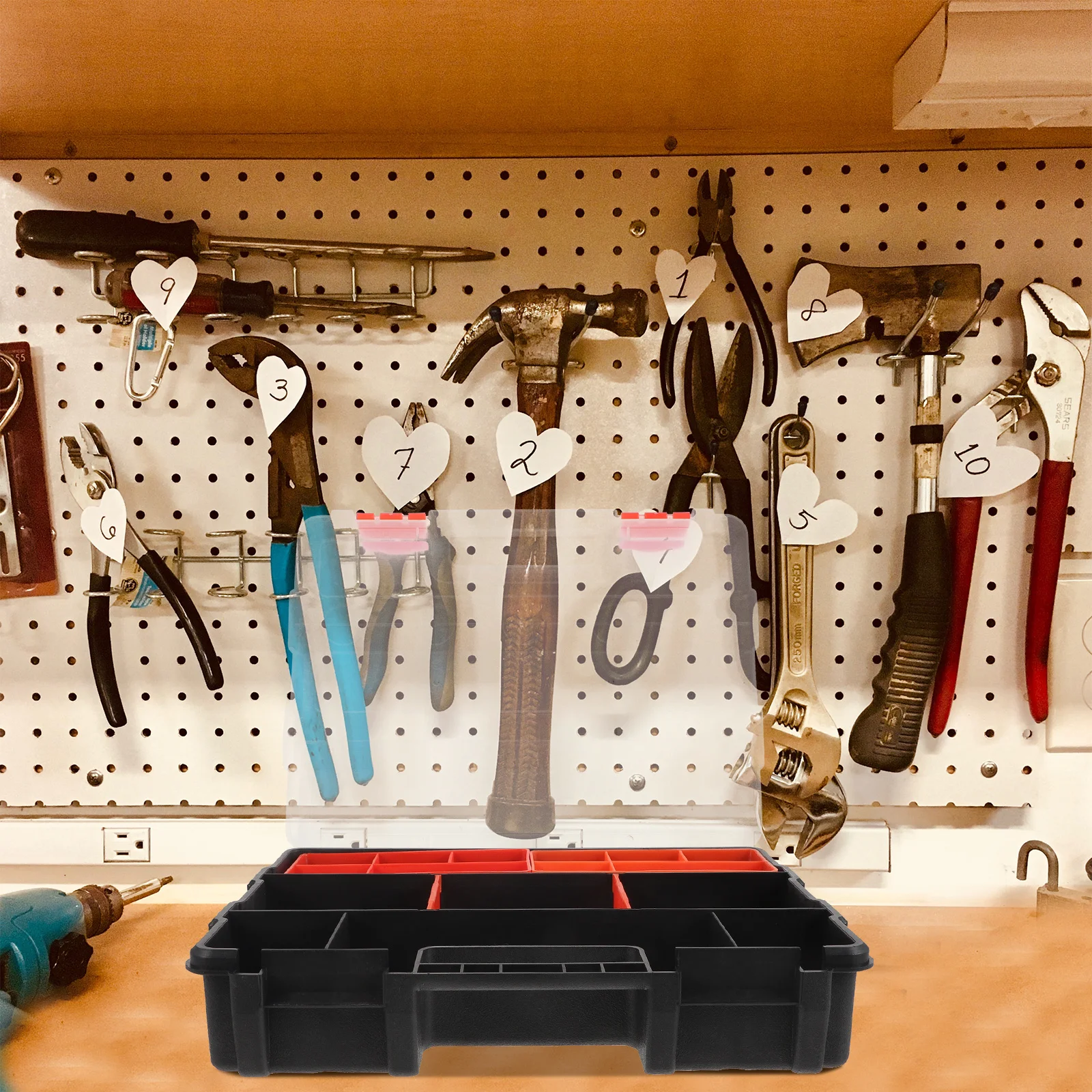 صندوق منظم الأجهزة، منظم صامولة ومسمار بلاستيكي كبير الحجم، حاوية تخزين الأجزاء الصغيرة للمسامير