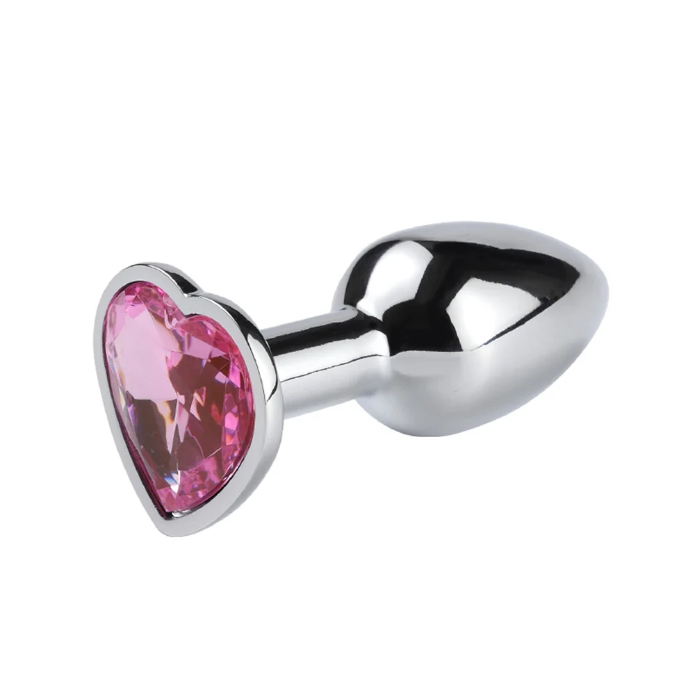 Heart Shaped Metal Anal Plug Manual Massager for Women Men Beginner Body Safe Smooth Toy for Couples Intimate Wellness Pleasure