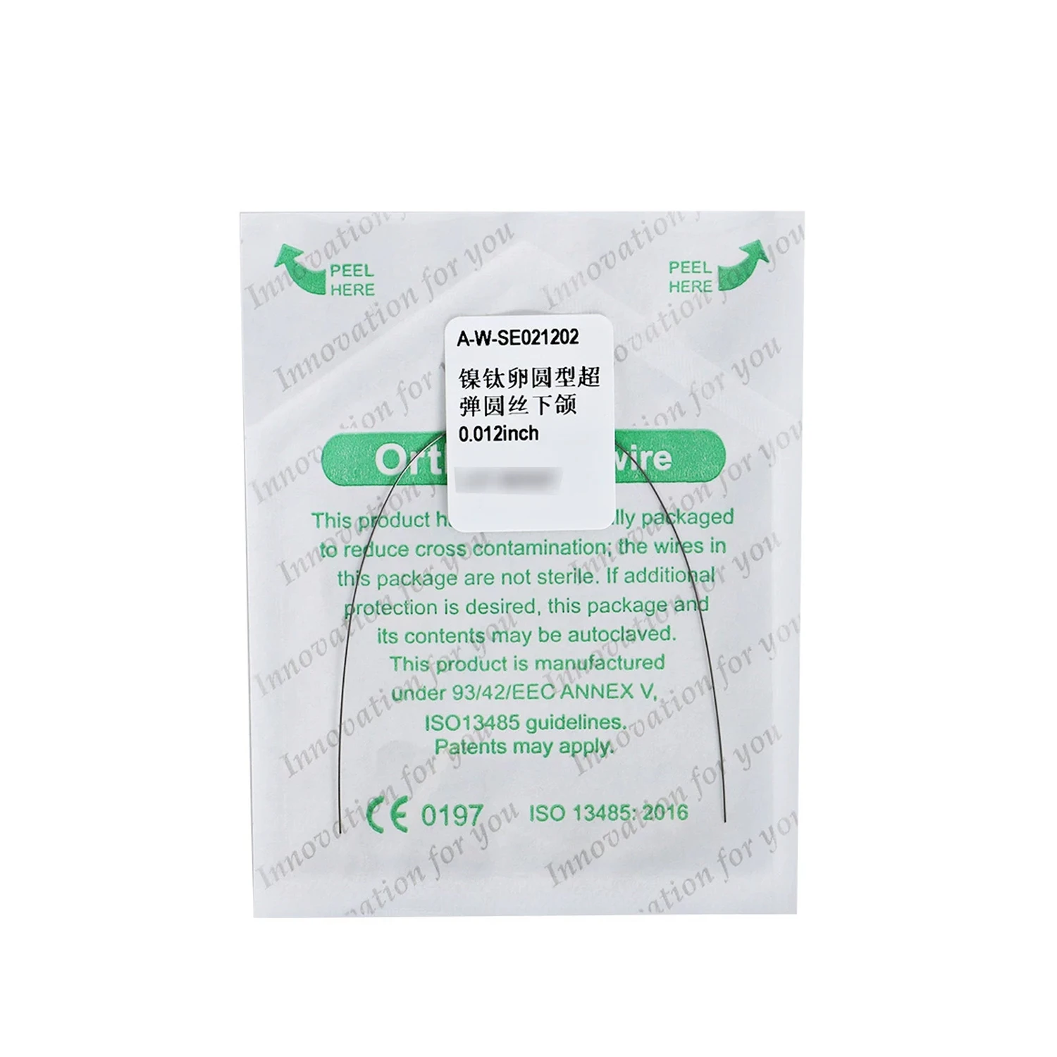 50pcs IMD Nickel Titanium Orthodontic Archwire Ovoid Form Super Elastic Round Wire Dental Orthodontic Clinic Consumable