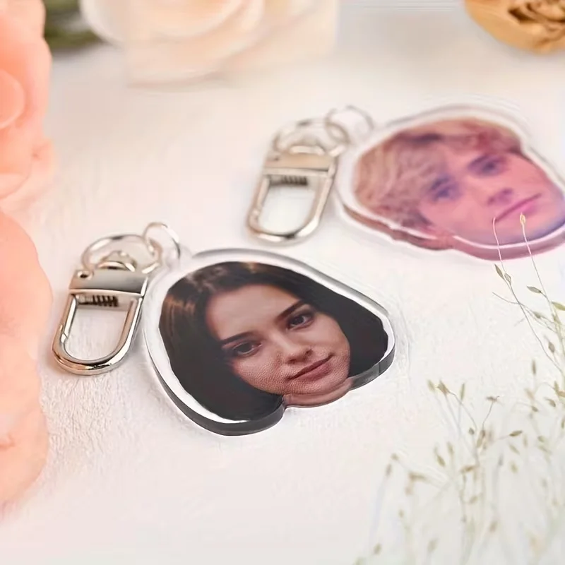 1PC Custom Photo Acrylic Key Pendants Portrait Car Keychains Backpack Accessories for Couples Friends Pets Double-Sided Special
