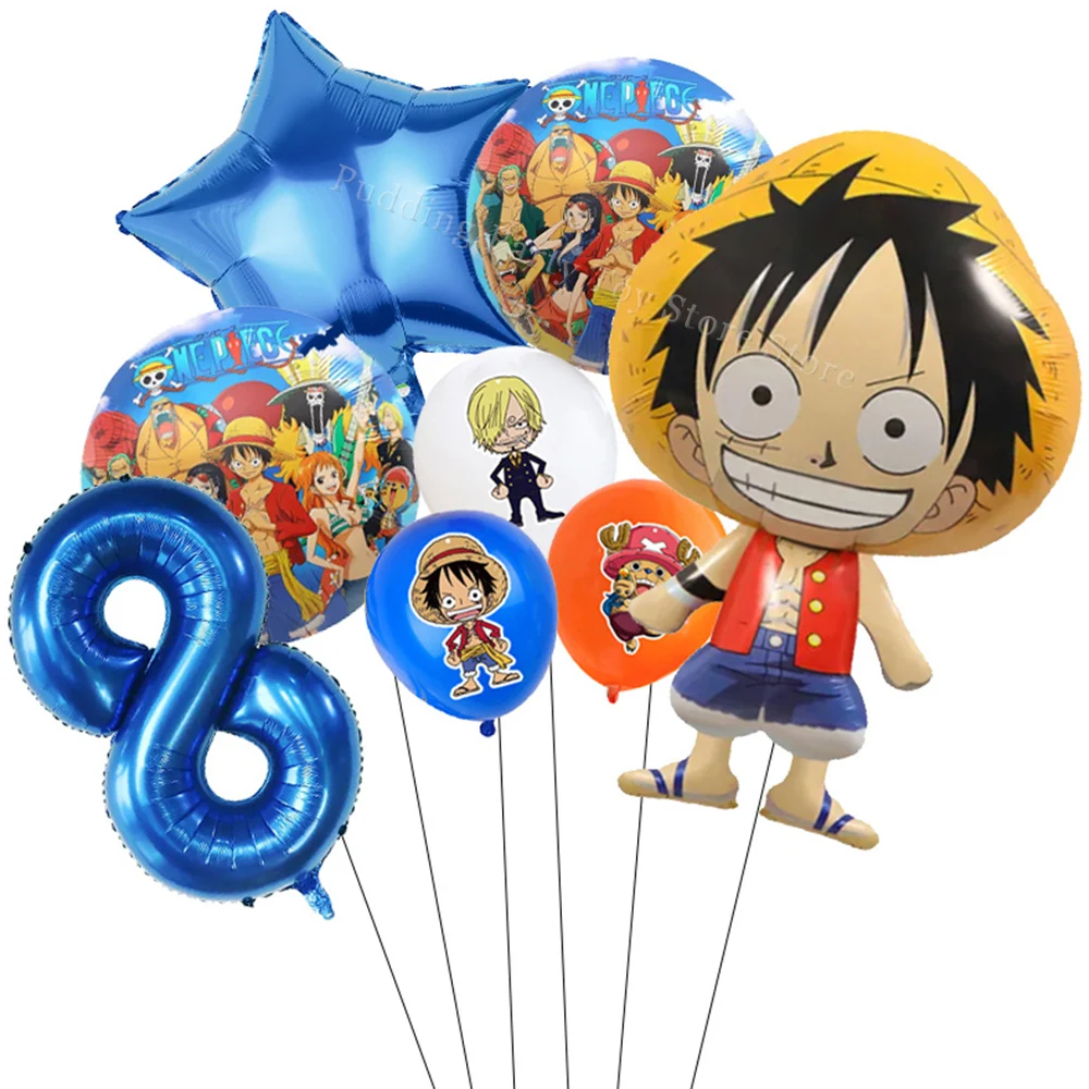 One Pieceed Luffy 1-9th Digital 32in Latex Foil Balloon Party Supplies Decor Pirate King Parties Anime Fan Collector Celebration