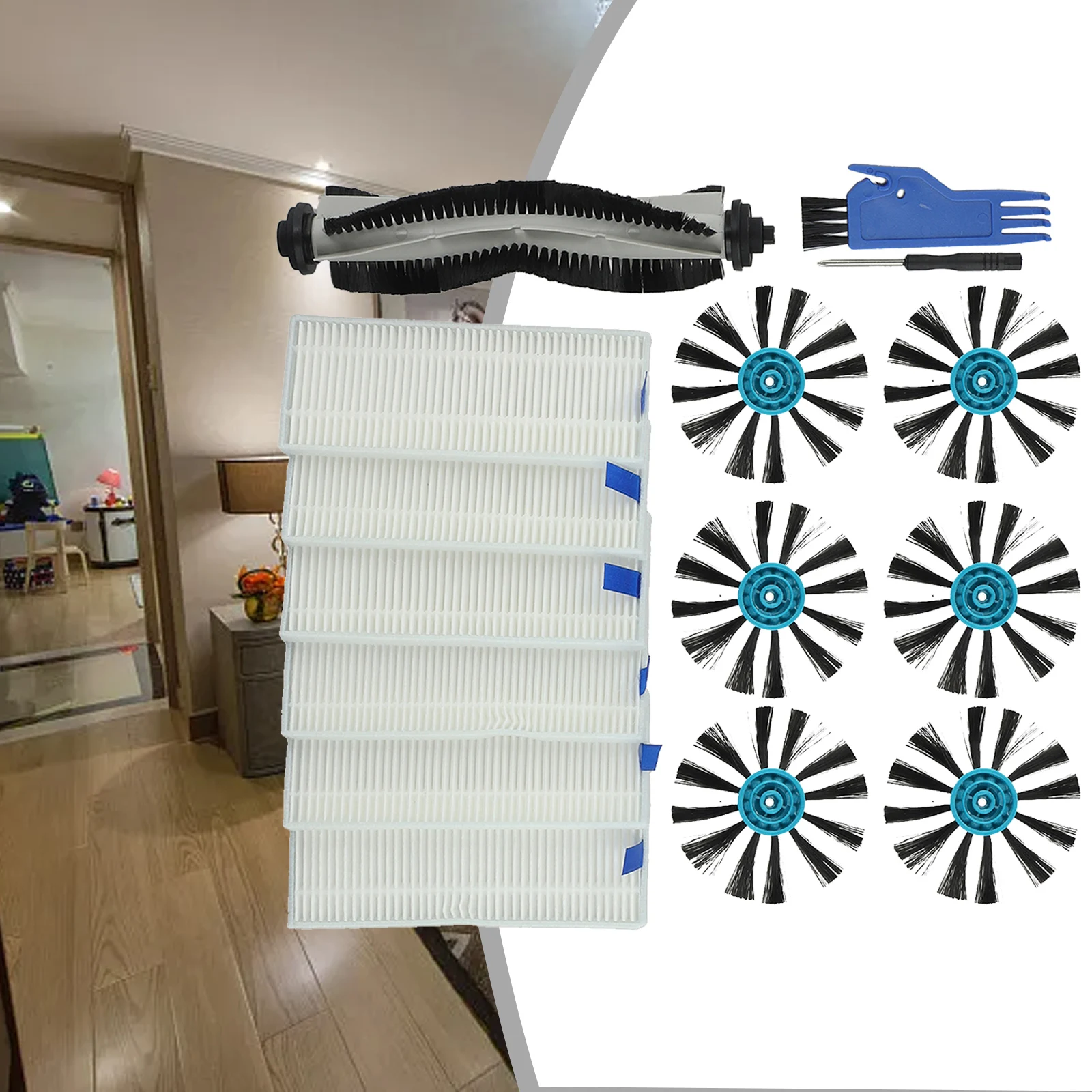 Essential Replacement Parts for Bissell For SpinWave Robot Vacuum 3115 & For EV675 Includes Brushes and Filters