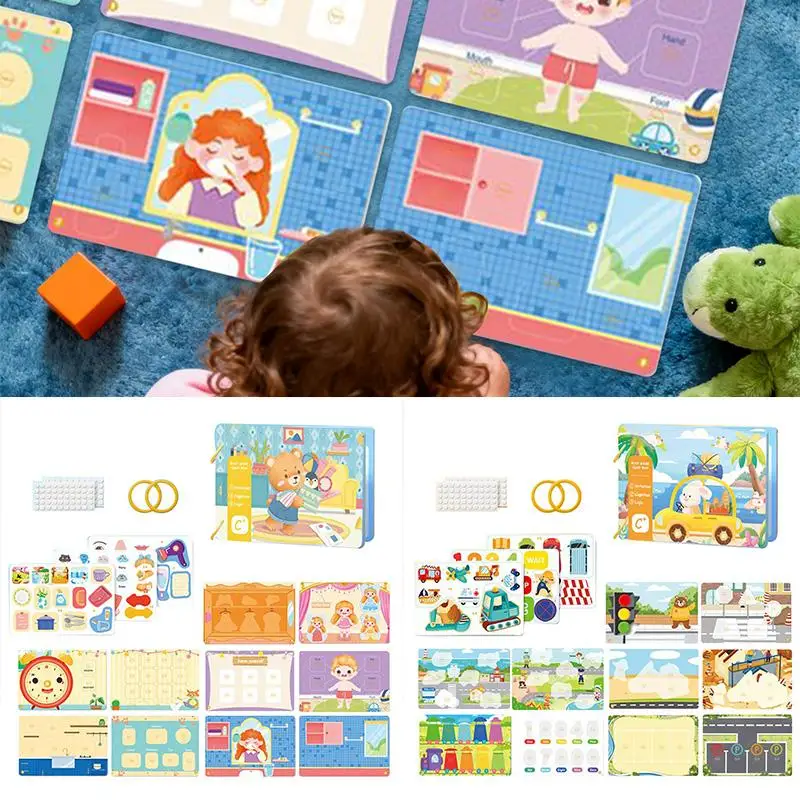 Quiet Activity Books Educational Sensory Toys Interactive Book For Babies For Car Airplane Restaurant Stroller High Chair Home