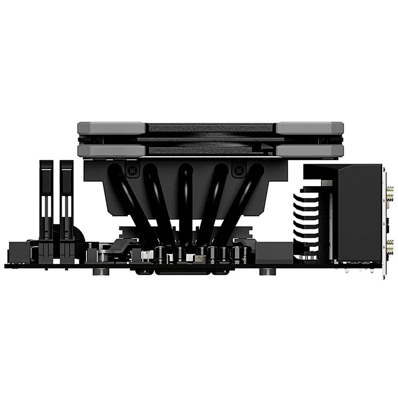 v3 multi-platform thin down-blowing CPU radiator, five heat pipe 12cm fan