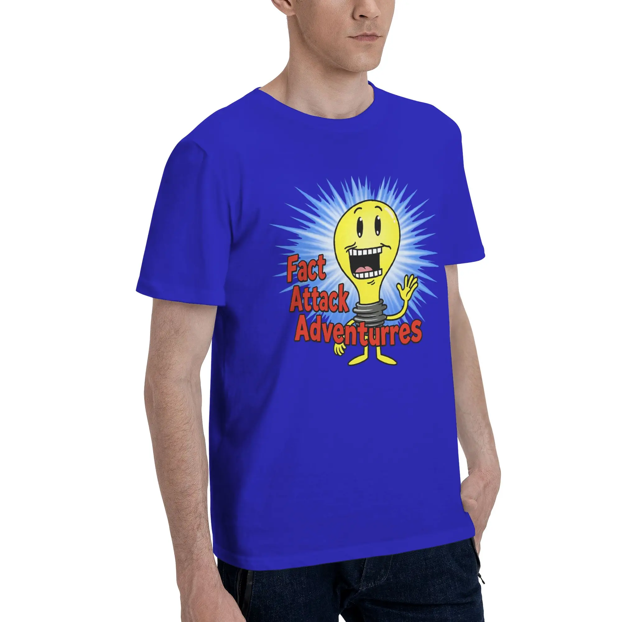 Graphic Printing Fact Attack Adventures Lighty T Shirt for Men Women  Pure Cotton T-shirts Short Sleeve Tops