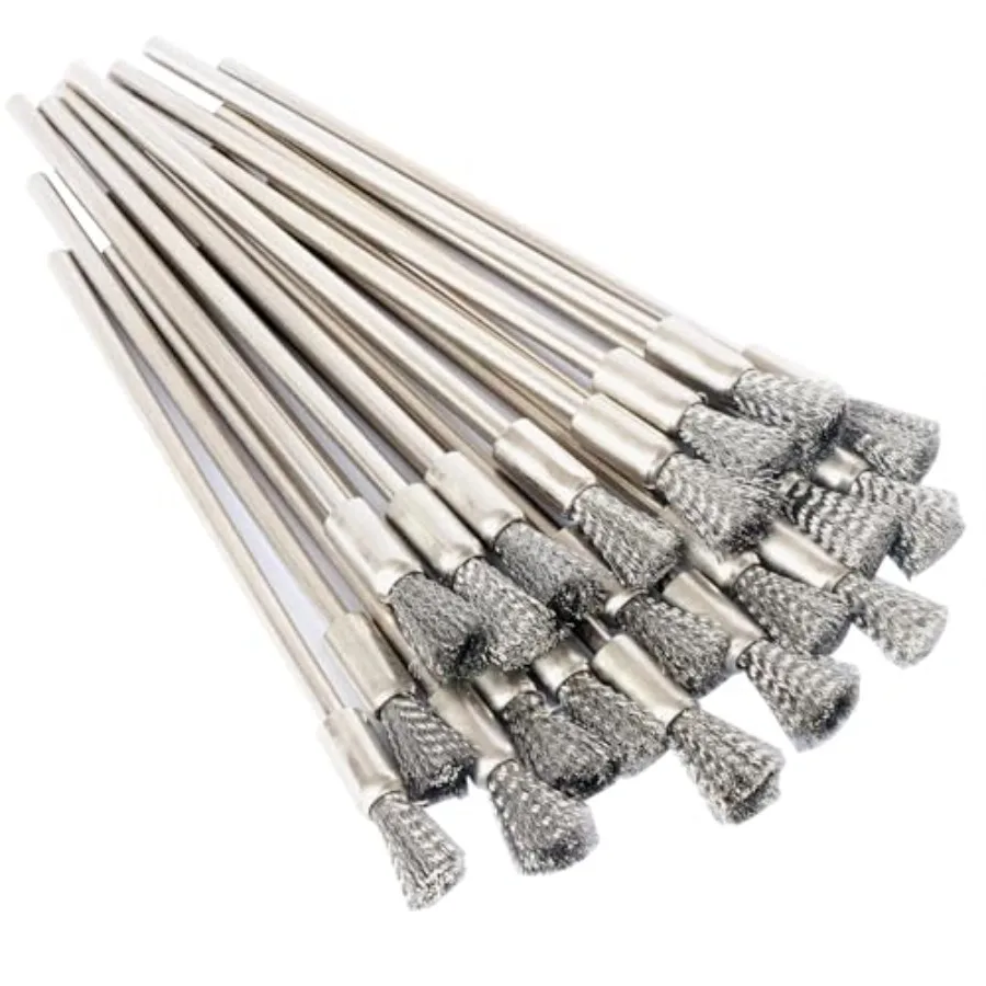 

20pcs Scratch Brush Pen Set Stainless Steel Bristles Pen Style Prep Sanding Brush for Removing Corrosion and Rust on Electrical