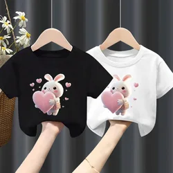 男の子と女の子のための動物柄の夏のTシャツ,半袖の服,新しいデザイン