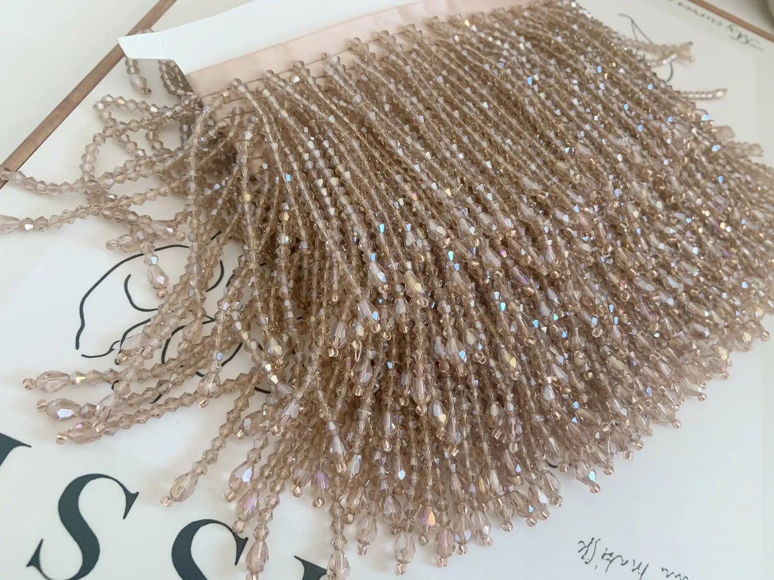 5 Yards Navy Crystal Fringe Trim for Haute Couture Dance Costume Party Decorations Dress Embellishments Halloween Costume