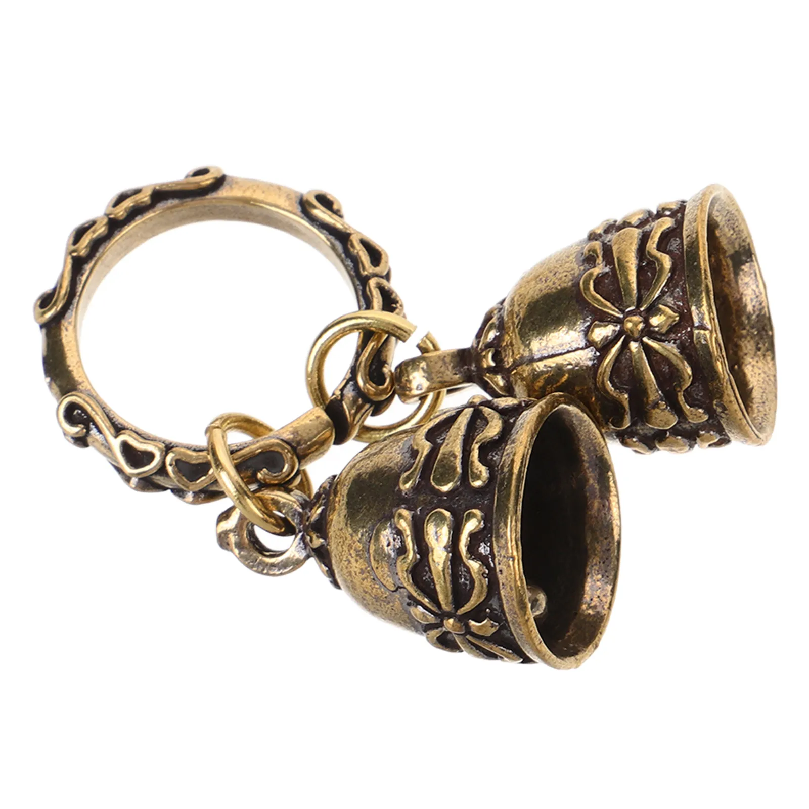 Vintage Decor Bag Bell Pendants Hanging Bells for Decoration Keychain Brass Charms Golden