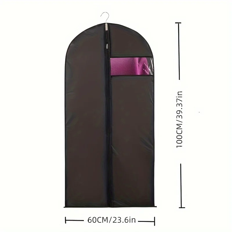 5 Suit Dust Cover Bags with Windows, Durable Hanging Clothes Storage Bags, Household Storage Organizer for Shirts & More