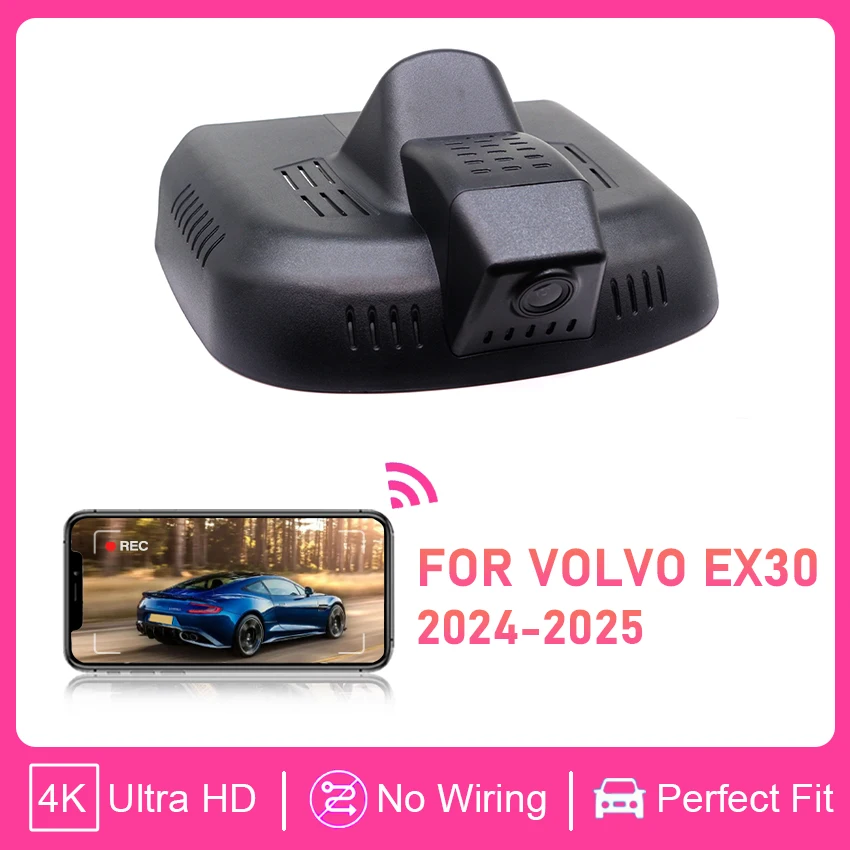 

Автомобильный видеорегистратор Plug and play 4K 2160P, видеорегистратор, видеорегистратор ночного видения, скрытый видеорегистратор с циклической записью, видеорегистратор для Volvo EX30 2024 2025 2026