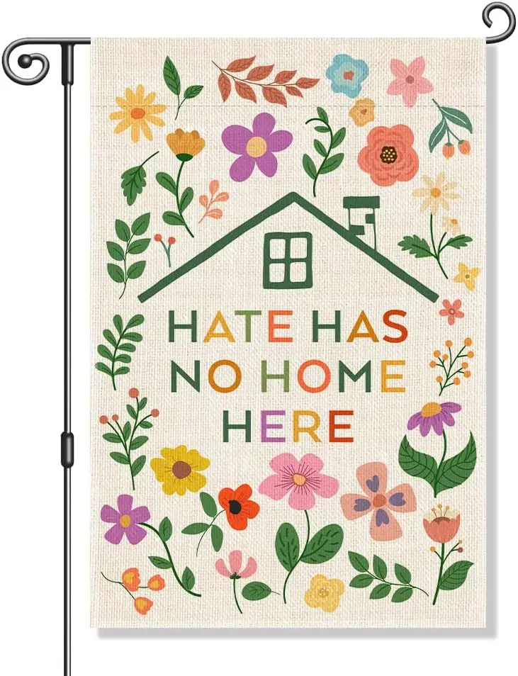Perfectinsoy Hate Has No Home Here Kindness Yard Garden Flag 12x18 | Political Feminist Diversity Kindness Yard Sign Double  llp