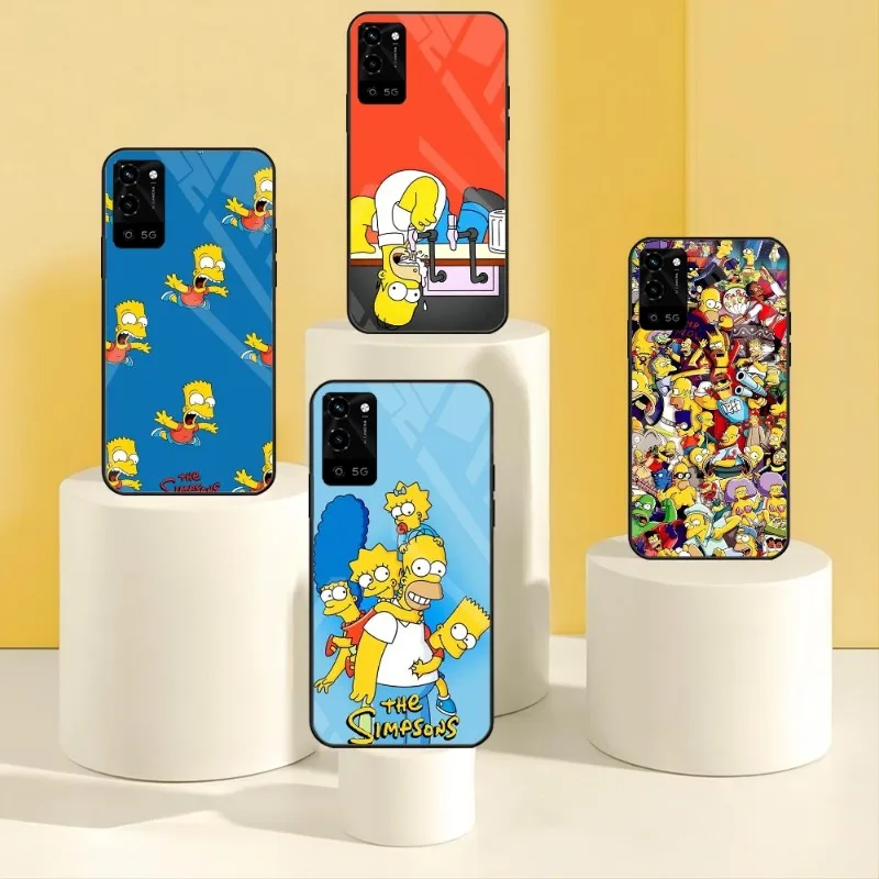 Simpson Family Phone Case For Vivo X70 55S 5G 73 Y30 Y 31S IQOO 9 8 7 NEO5 S SE U5 Z3 76S S10 E 12 S9 X60 PRO Glass