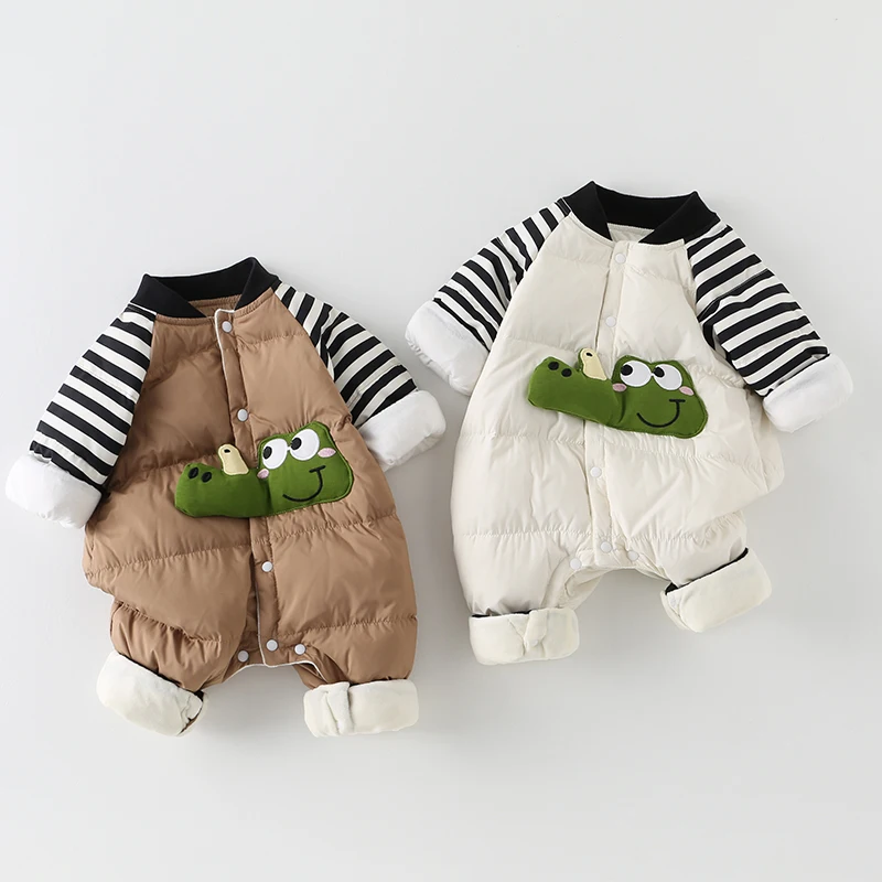 Thiened Winter-Outfit, Babykleidung, 2025, Herbst-Winter, neue Sle-Down-Overall-Kleidung, modischer Outdoor-Anzug für Kinder