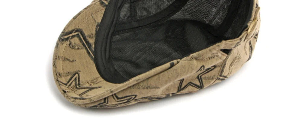 HT5095 Herren- und Damen-Baskenmützen Retro Künstler-Mütze Shabby Stars Ivy Flache Mütze für Männer und Frauen Frühling Sommer Verstellbare Baskenmütze – Detail 11