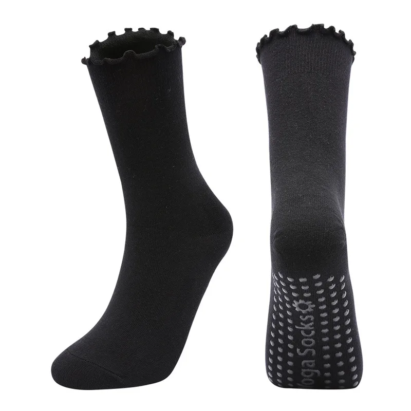 Ladies' Fitness Cotton Breathable Non- Pilates Yoga Socks Damping Dance Ballet Grip Socks Solid Color Casual Knee-high Socks