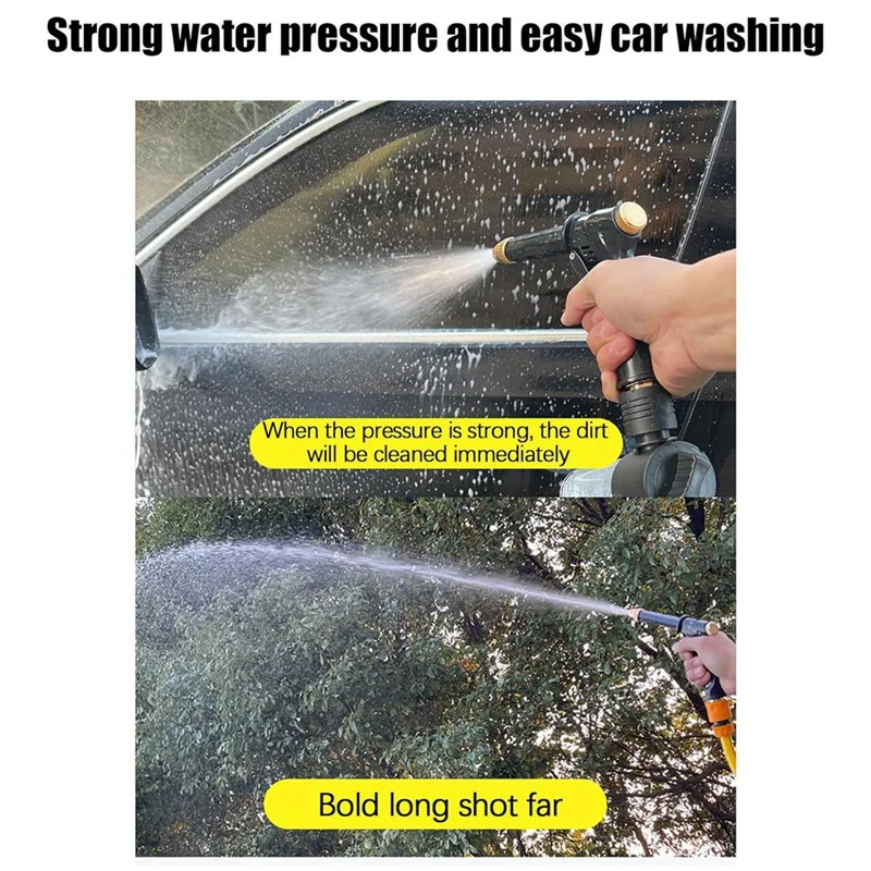 High Pressure Water Spray Car Washing Garden Tool With Three Connector Foam Pot Portable Garden Hose Nozzle