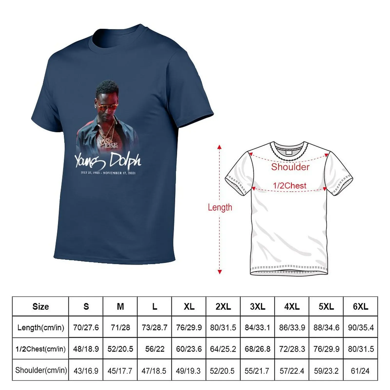 Young Dolph PRE Young Dolph T-Shirt Casual Light Summer Short Sleeve Top