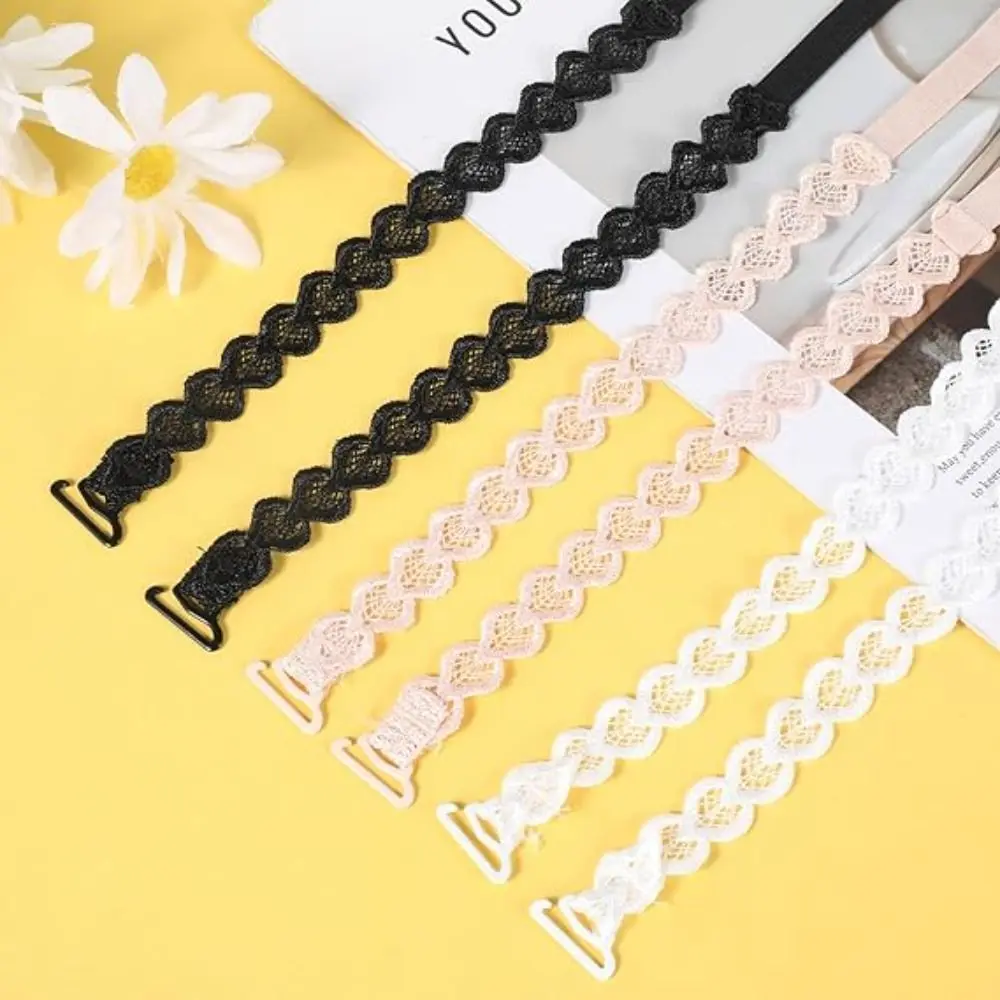 Creative Gift Removable Heart Bra Straps Anti-slip Elastic Shoulder Straps Lace Decorative Heart Shoulder Belts