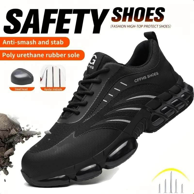 Breathable, lightweight and comfortable anti-smash and anti-puncture safety shoes