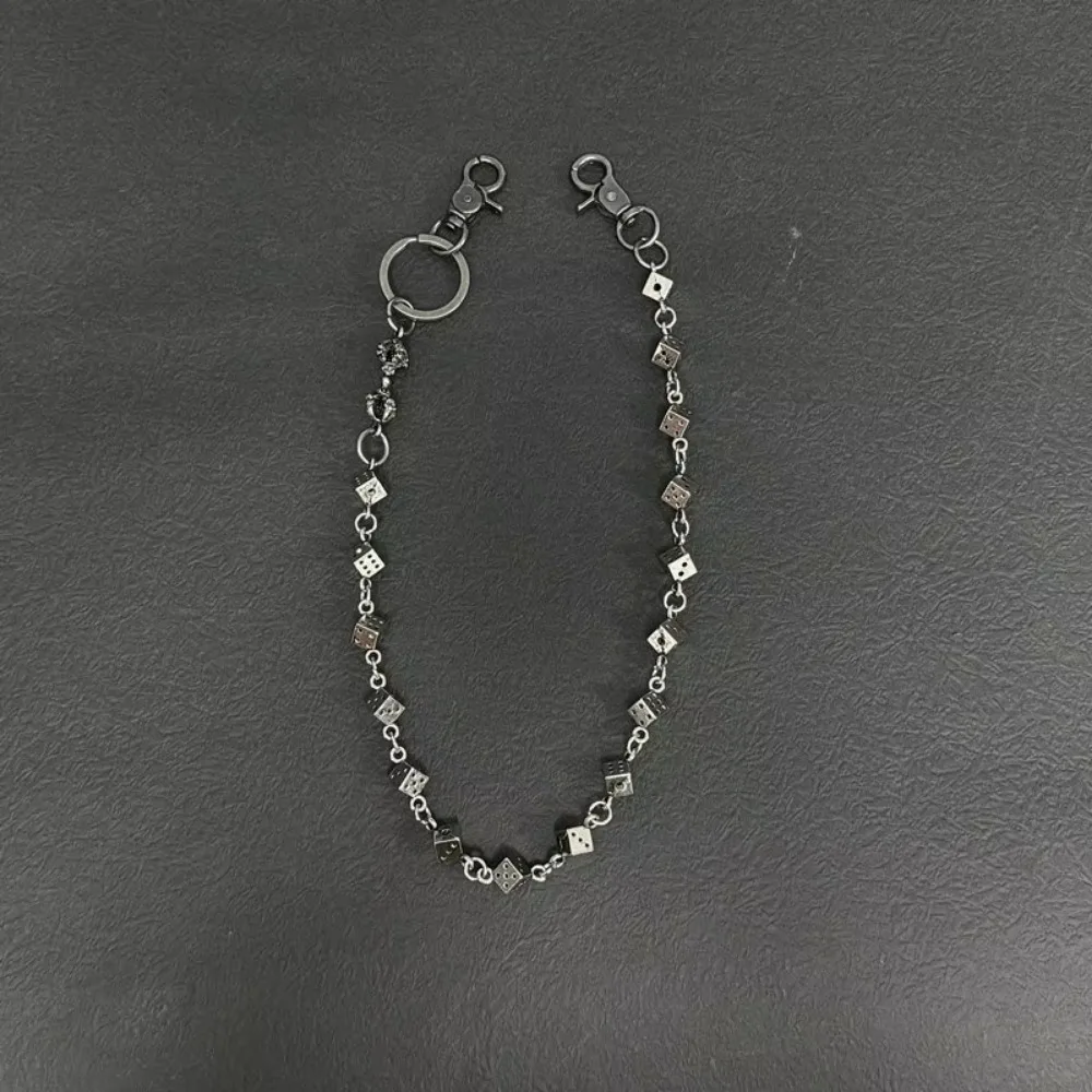 Celana Panjang Punk Rantai Pinggang Rumbai Rantai Logam Gantungan Kunci Dompet Rantai Wanita Pria