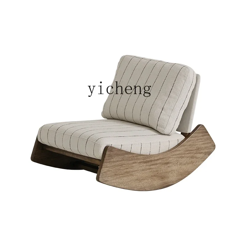 

TQH wabi-sabi wind rocking chair new Chinese balcony recliner Nordic lazy leisure chair