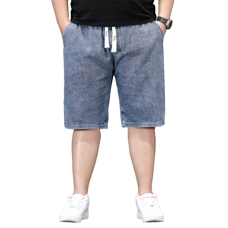 Elastic Waist Oversized Denim Shorts For Men Plus Size 5XL 6XL 7XL Shorts Pants Half Cut Jeans High Quality Brand Male