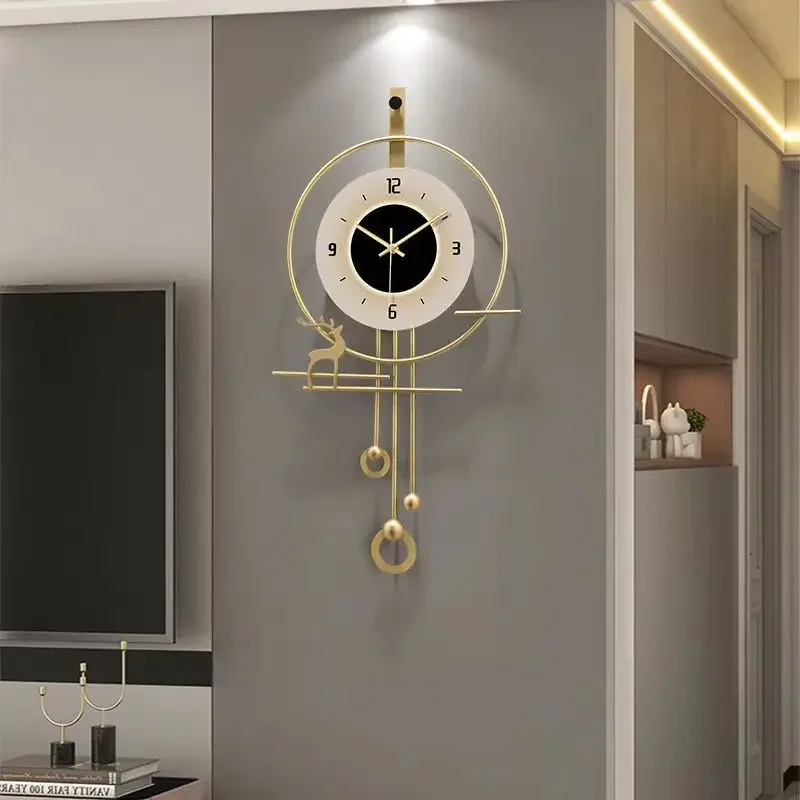 

-66X36cm Modern Simple Wall Clock Living Room Bedroom Porch Home Fashion Personality Creative Light Luxury Quartz Watch Hanging