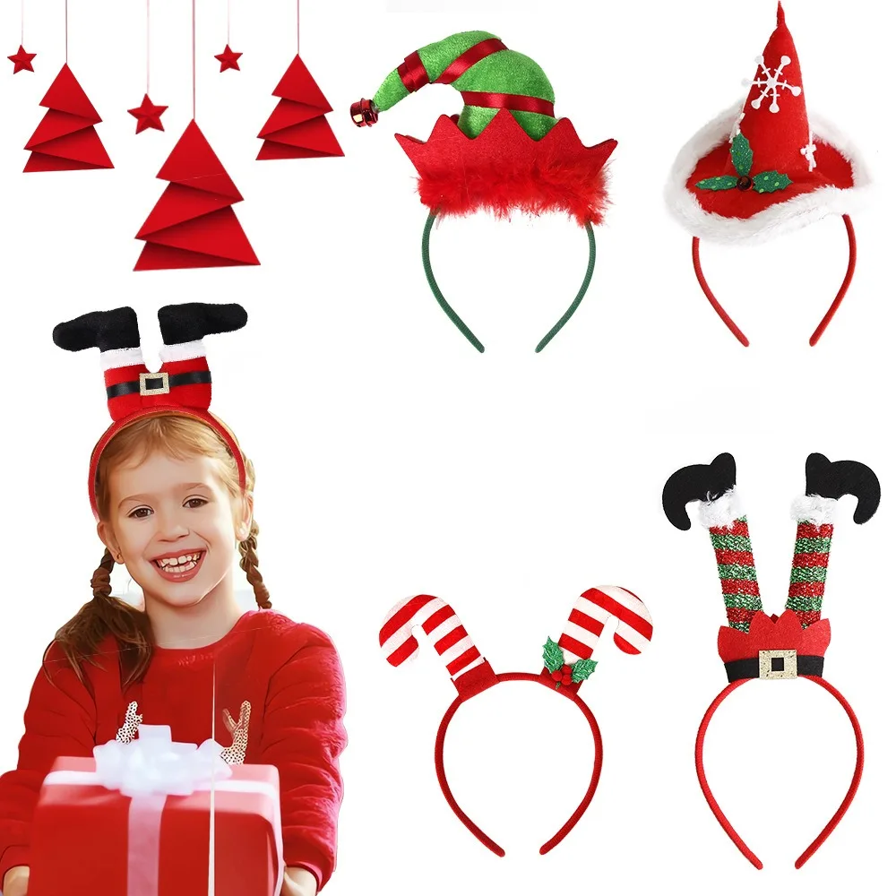 Festive Christmas Headband, Xmas Holiday Hair Band for Kids & Adults, Cosplay Costume Accessory for Christmas Party Photo Decor