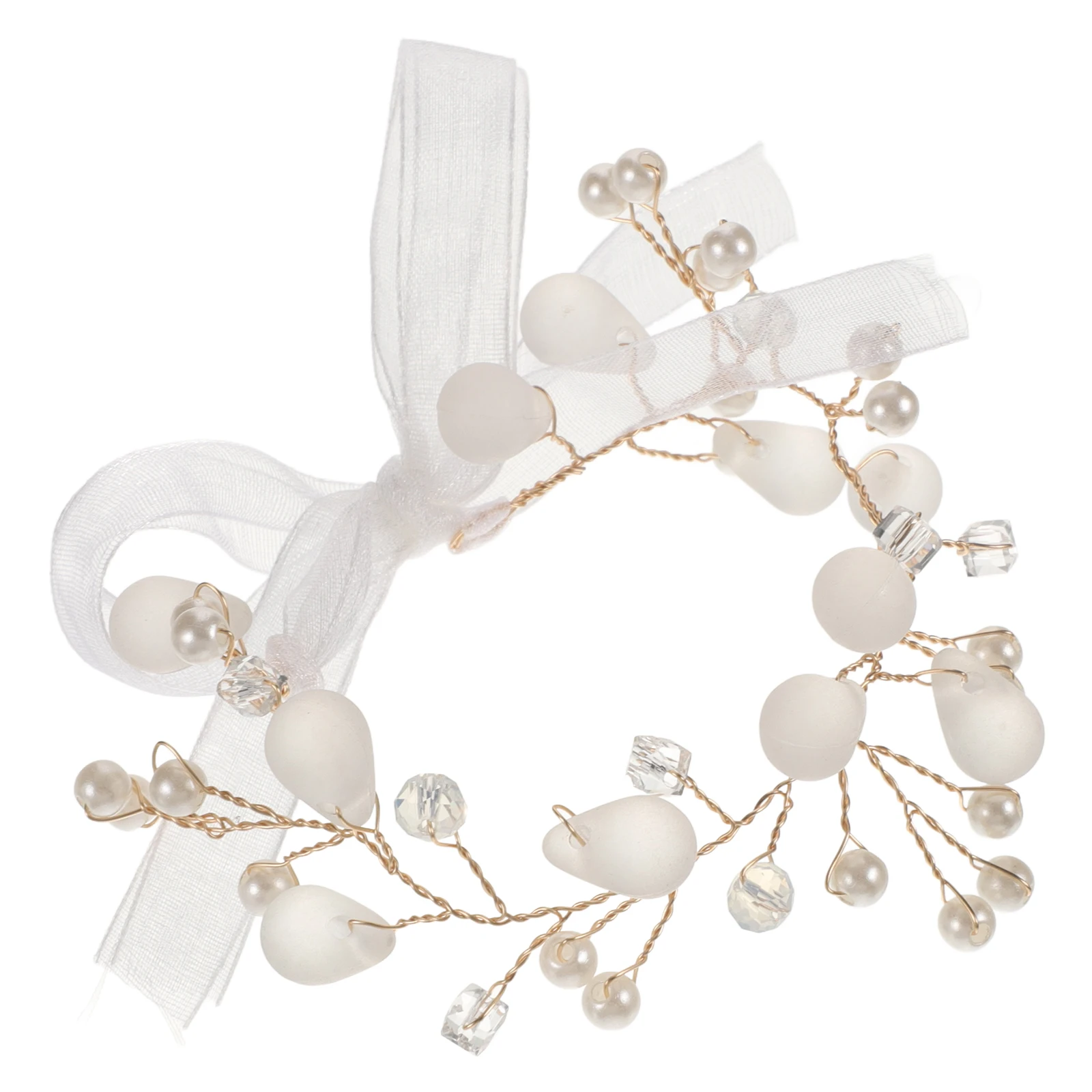 

Pearl Hand Flower Wrist Corsage Ribbon Beads Wedding Bridal Bridesmaids Elegant Comfortable Necklace Accessories