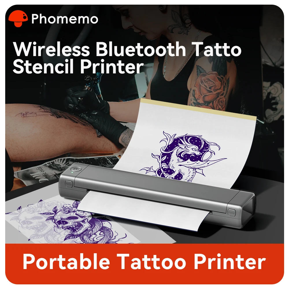 Phomemo M08F Tattoo Stencil Printer, Bluetooth Thermal Tattoo Printer,Tattoo Supplies for Tattoo Artists & Beginners