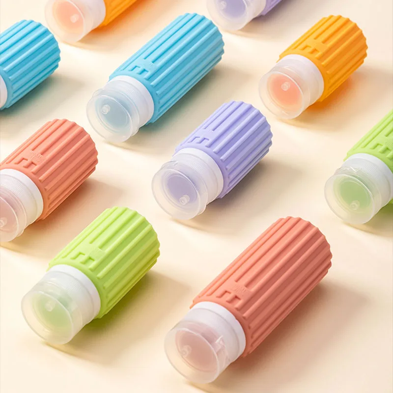 60/90ML Silicone Refillable Bottles Portable Squeeze Empty Shower Gel Lotion Bottle Large Capacity Shampoo Sub-Bottling Travel