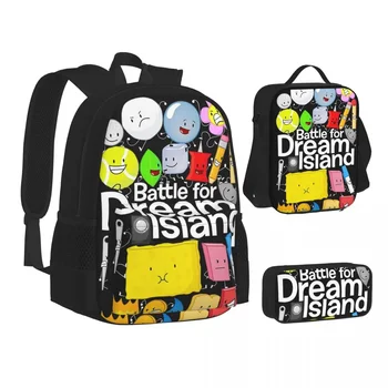 BFDI affiche sacs à dos garçons filles Bookbag étudiants sacs d'école dessin animé enfants sac à dos sac à déjeuner sac à stylos ensemble de trois pièces