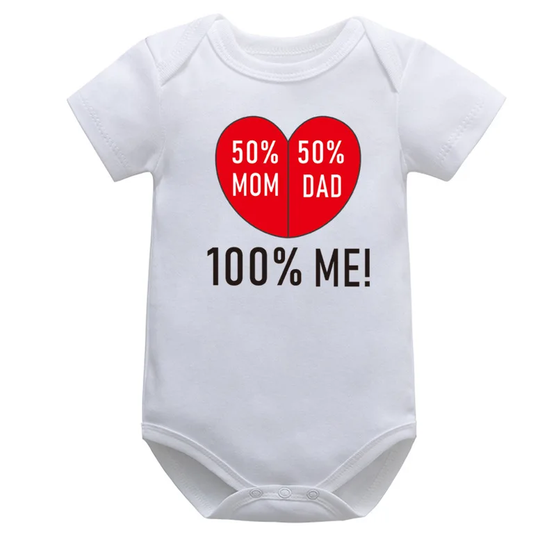 Neugeborenes Bodysuit-Mädchen Ich liebe Mama & Papa Brief druck Baby Stram pler Säugling Körper Kurzarm Overall Kleinkind bebe Junge Kleidung Outfit