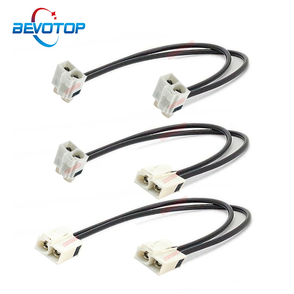 1 Uds blanco Twin Fakra B hembra a hembra ángulo recto/derecho 90 °   Cable coaxial Jack RG174 RF, extensión de antena, puente, coleta