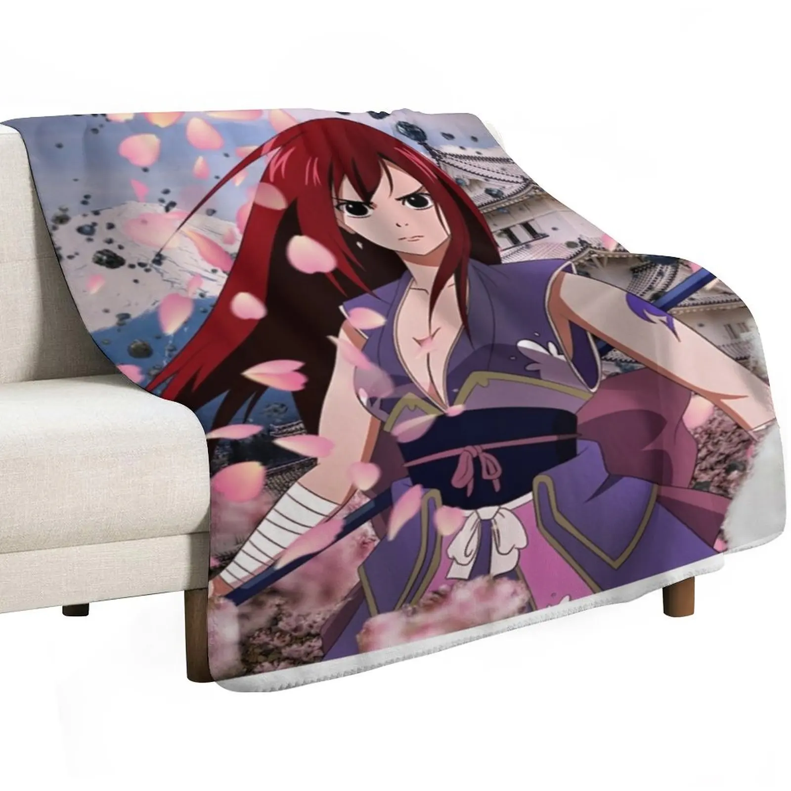 Erza Scarlet Throw Blanket Flannel Winter beds Camping Quilt Luxury Throw Designers Blankets