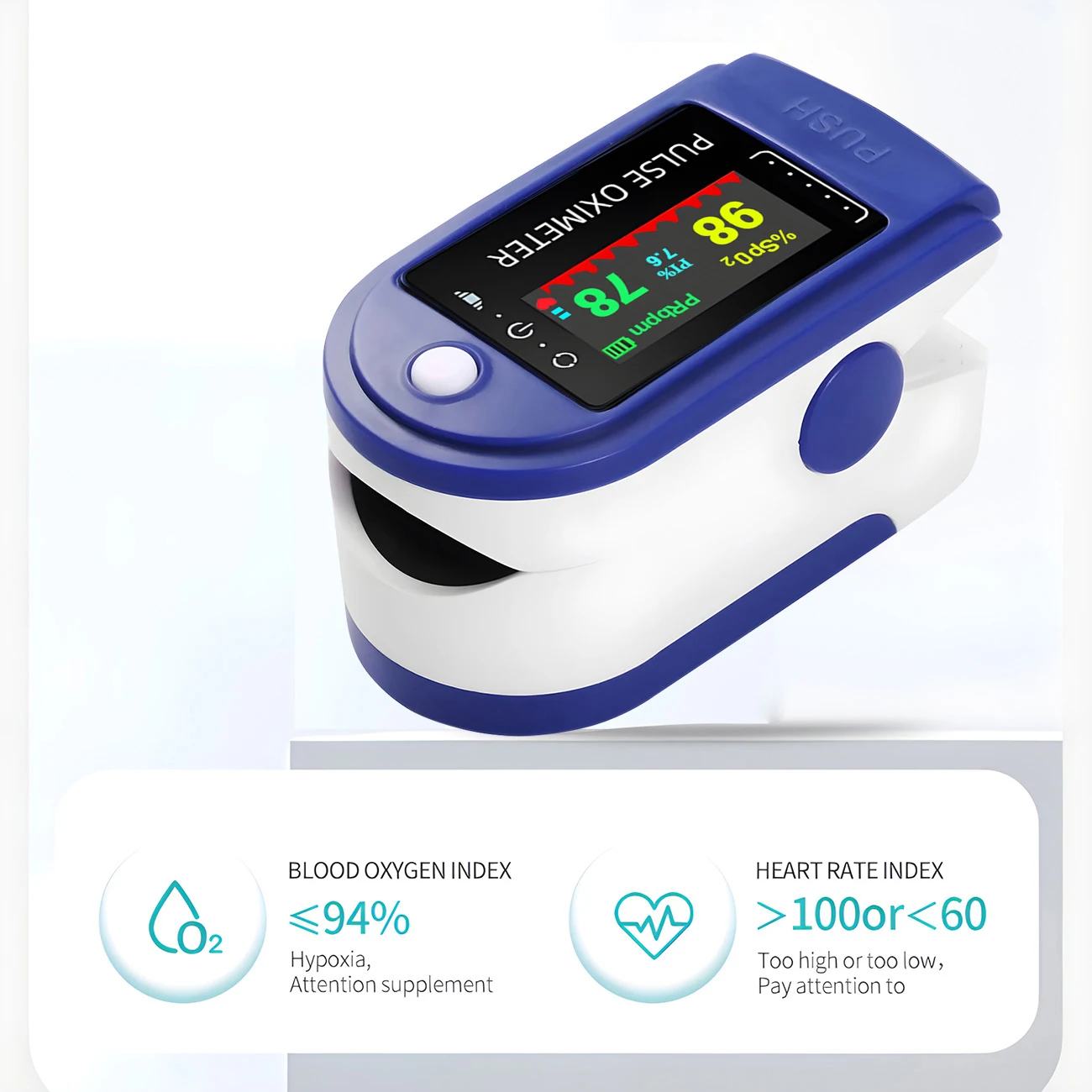 Portable Professional Finger Oximeter Digital Finger Pulse Oximeter OLED Blood Oxygen Heart Rate Health Diagnostic Monitor Tool